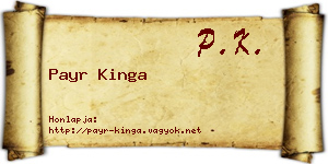 Payr Kinga névjegykártya